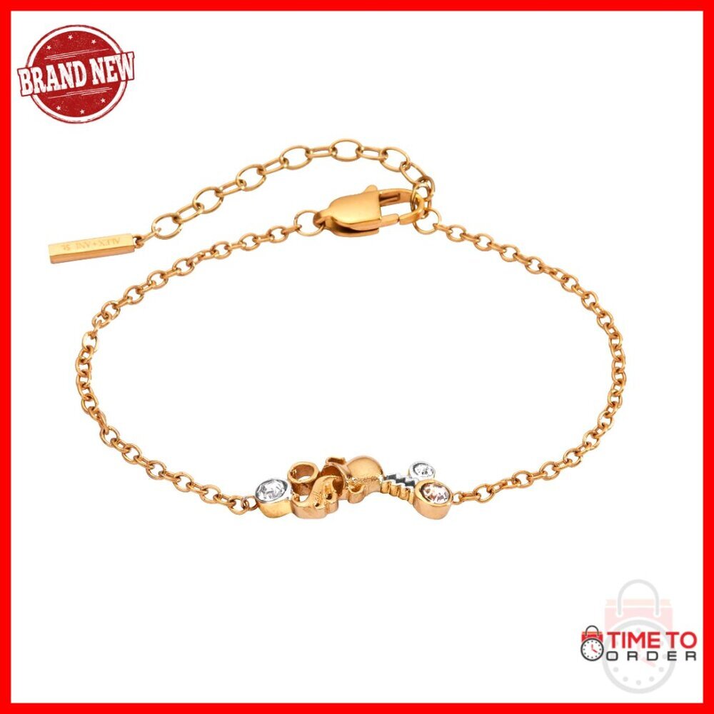 Two-Tone Stainless Steel Zodiac Bracelet with Crystals, Nickel-Free